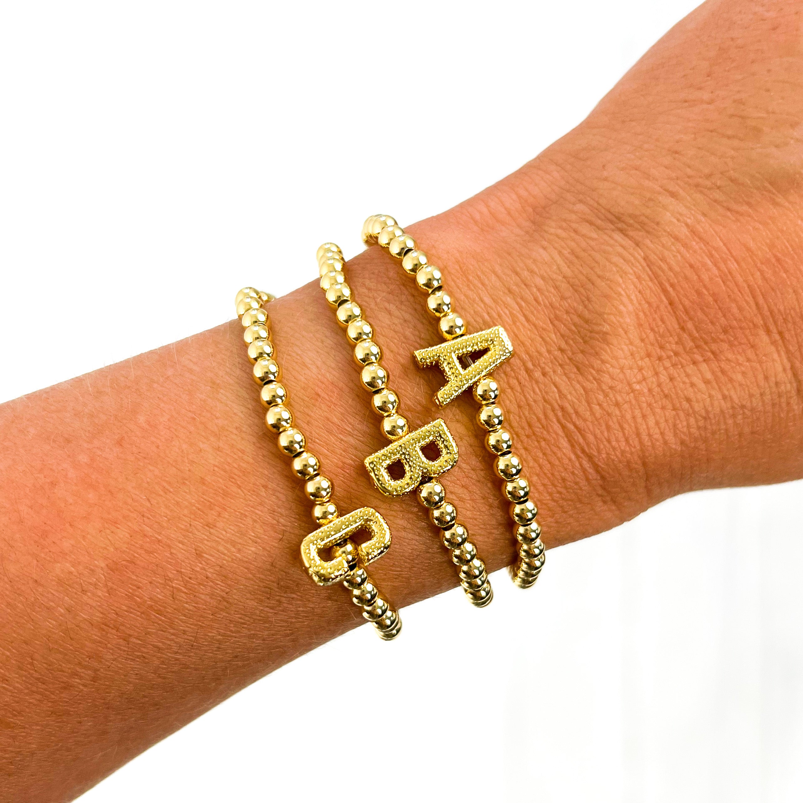 Textured Initial bracelet