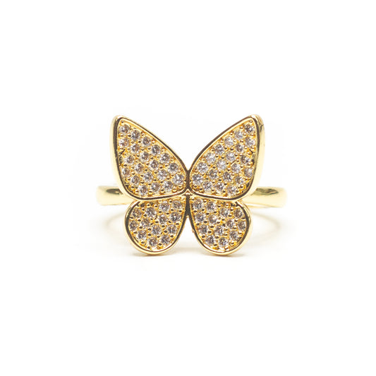 Butterfly Pave' Adjustable Ring