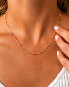 Colorful Dainty Necklace Water Resistant