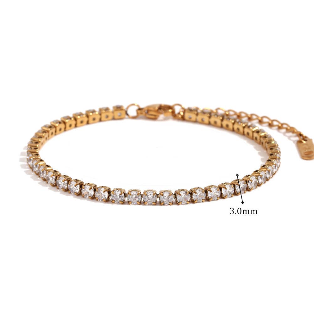 CZ Zircon Rhinestone Bracelet Water Resistant