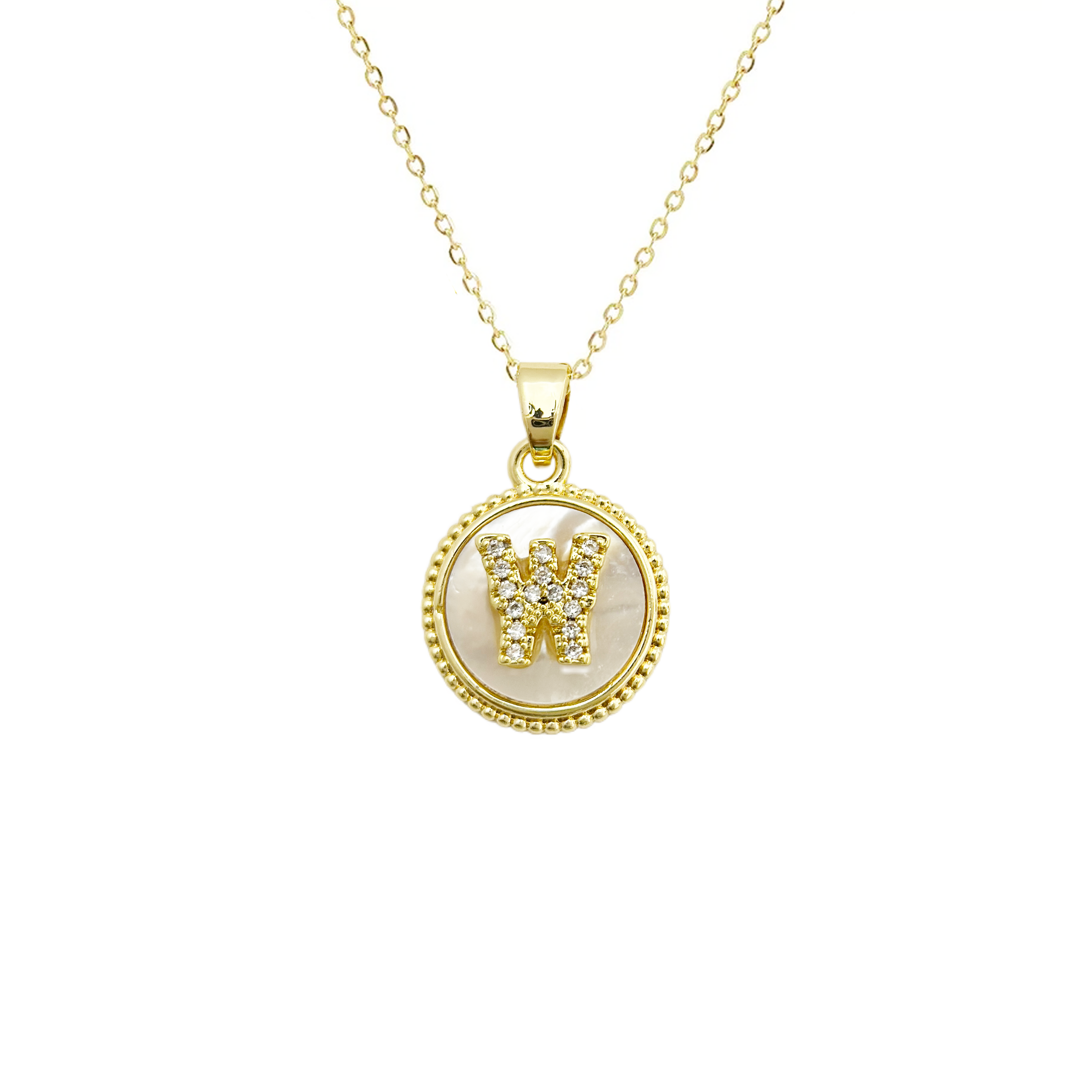 Initial Mother Of Pearl Gold Necklaces