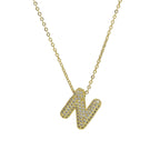Medium Initial CZ Balloon Bubble Necklace 0.57”