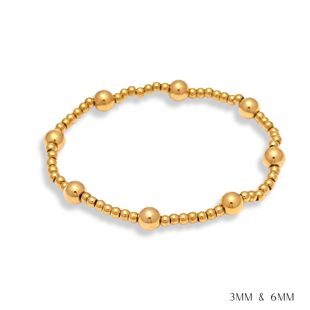 Pearl and Gold Beaded Bracelets Water Resistant