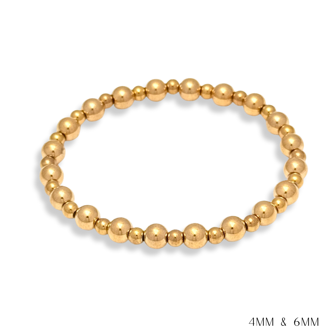 Pearl and Gold Beaded Bracelets Water Resistant
