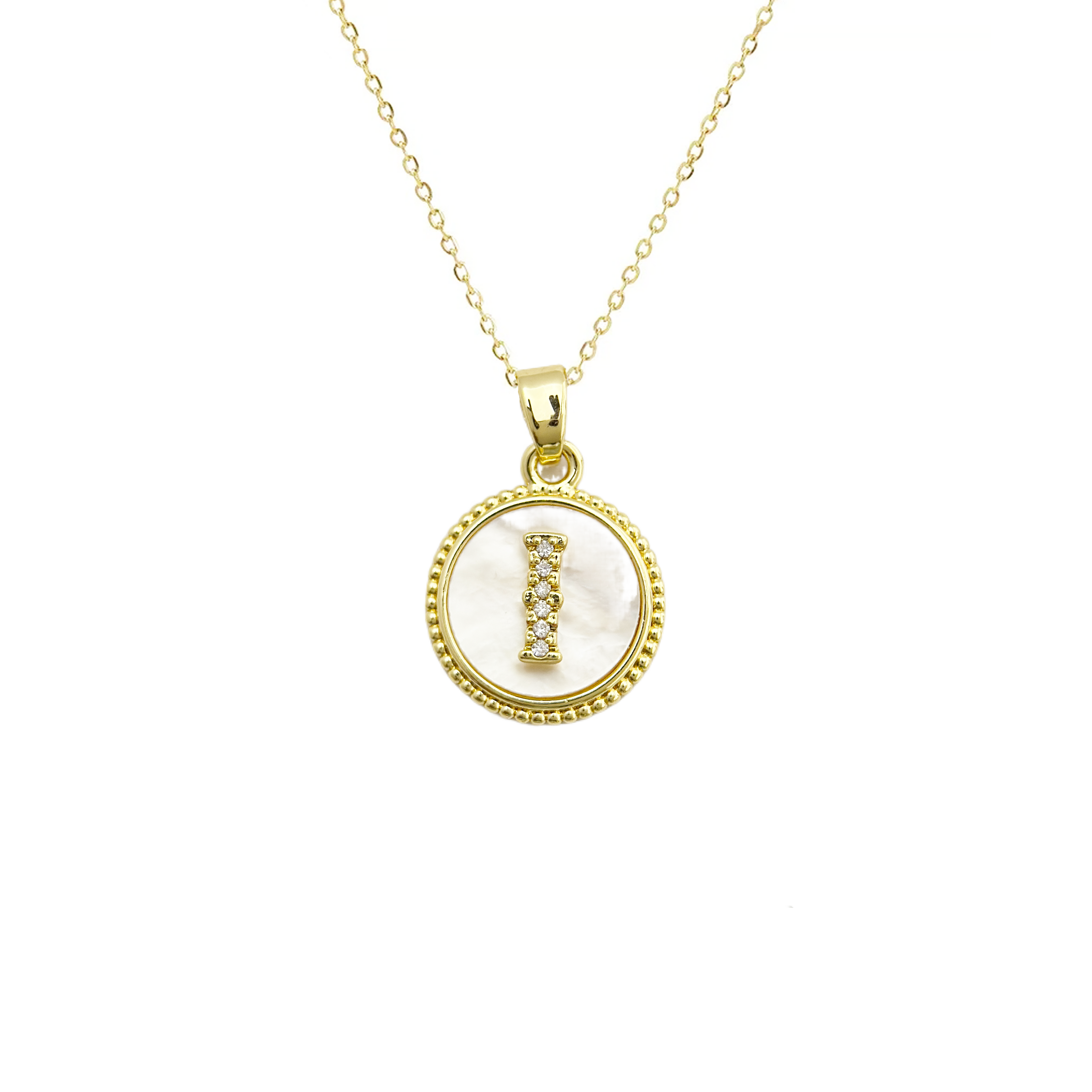 Initial Mother Of Pearl Gold Necklaces