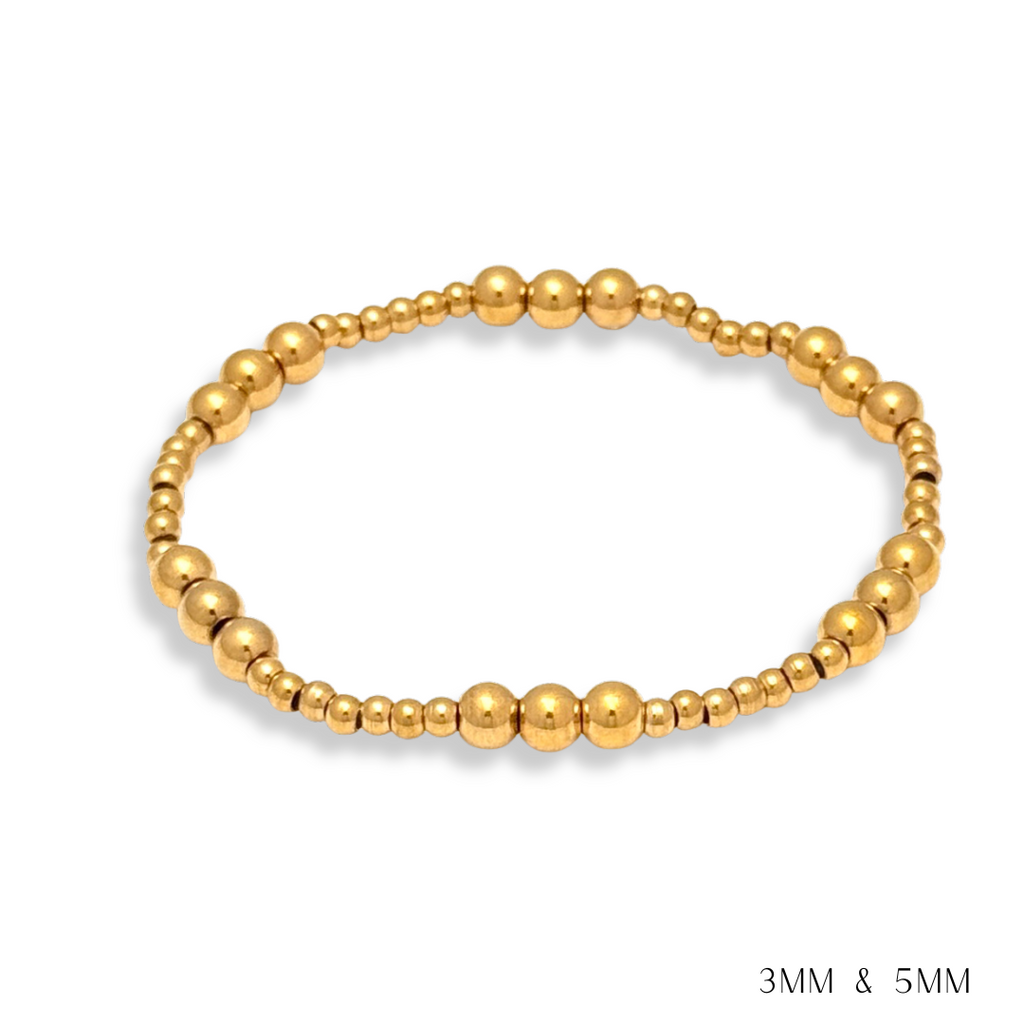 Pearl and Gold Beaded Bracelets Water Resistant