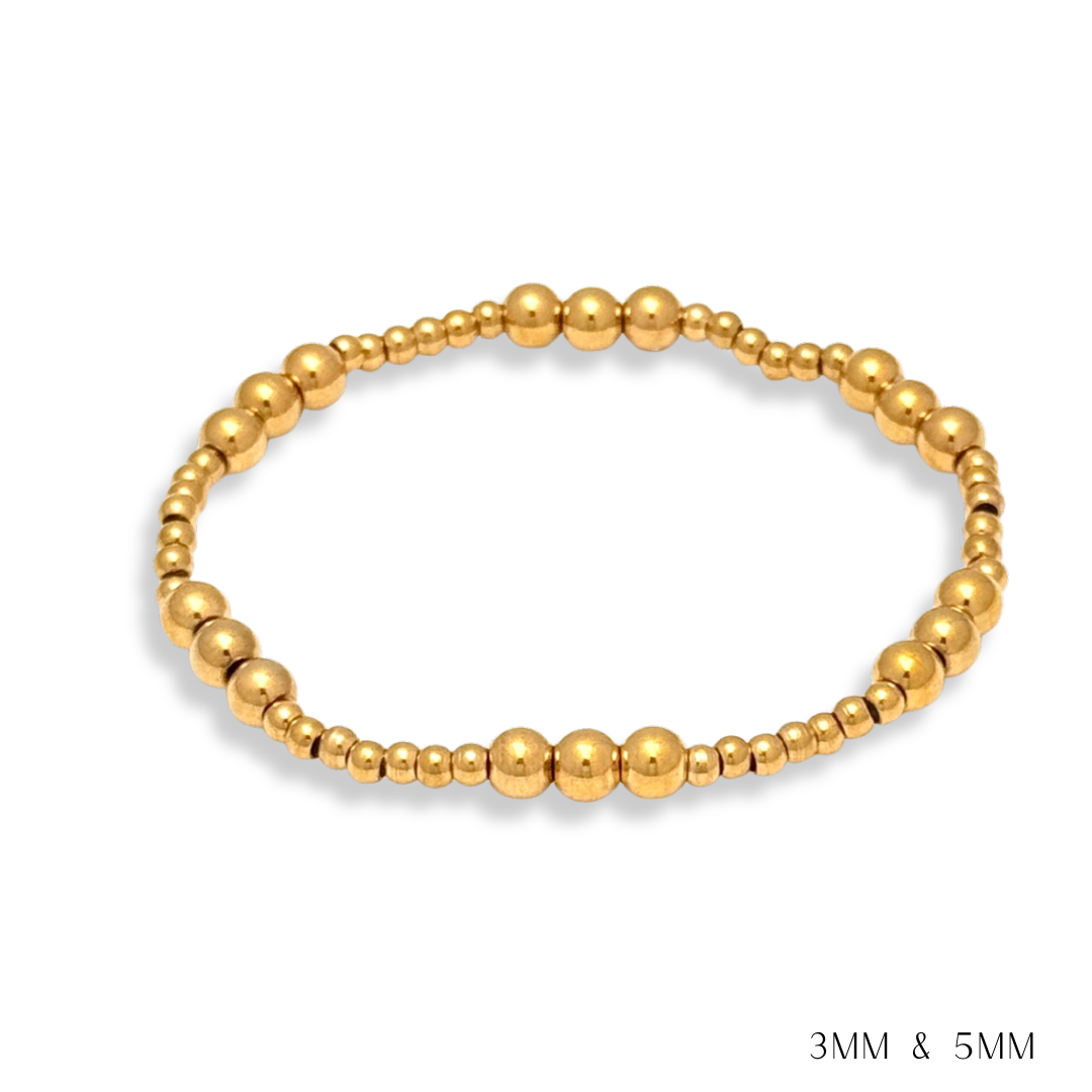 Pearl and Gold Beaded Bracelets Water Resistant