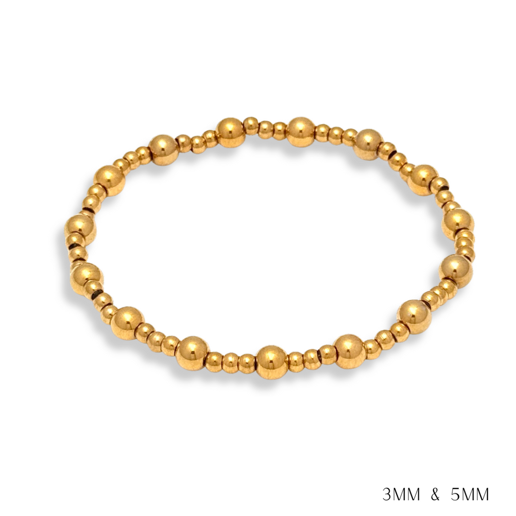 Pearl and Gold Beaded Bracelets Water Resistant