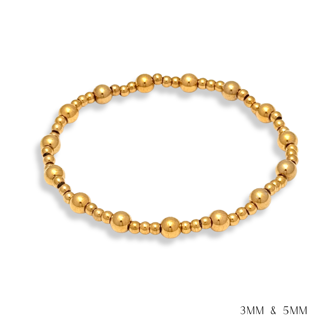 Pearl and Gold Beaded Bracelets Water Resistant