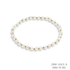 Pearl and Gold Beaded Bracelets Water Resistant