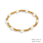 Pearl and Gold Beaded Bracelets Water Resistant