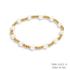 Pearl and Gold Beaded Bracelets Water Resistant