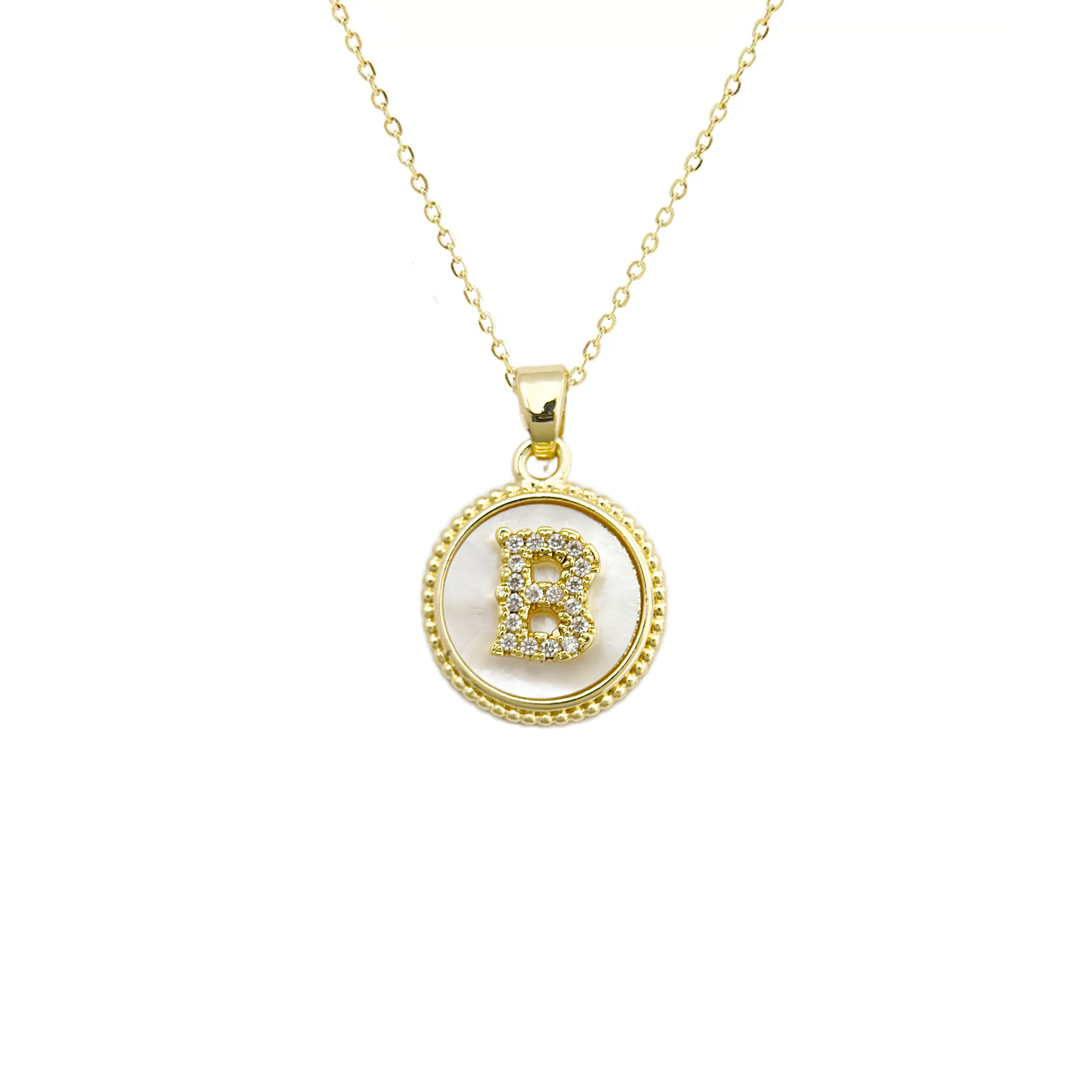 Initial Mother Of Pearl Gold Necklaces
