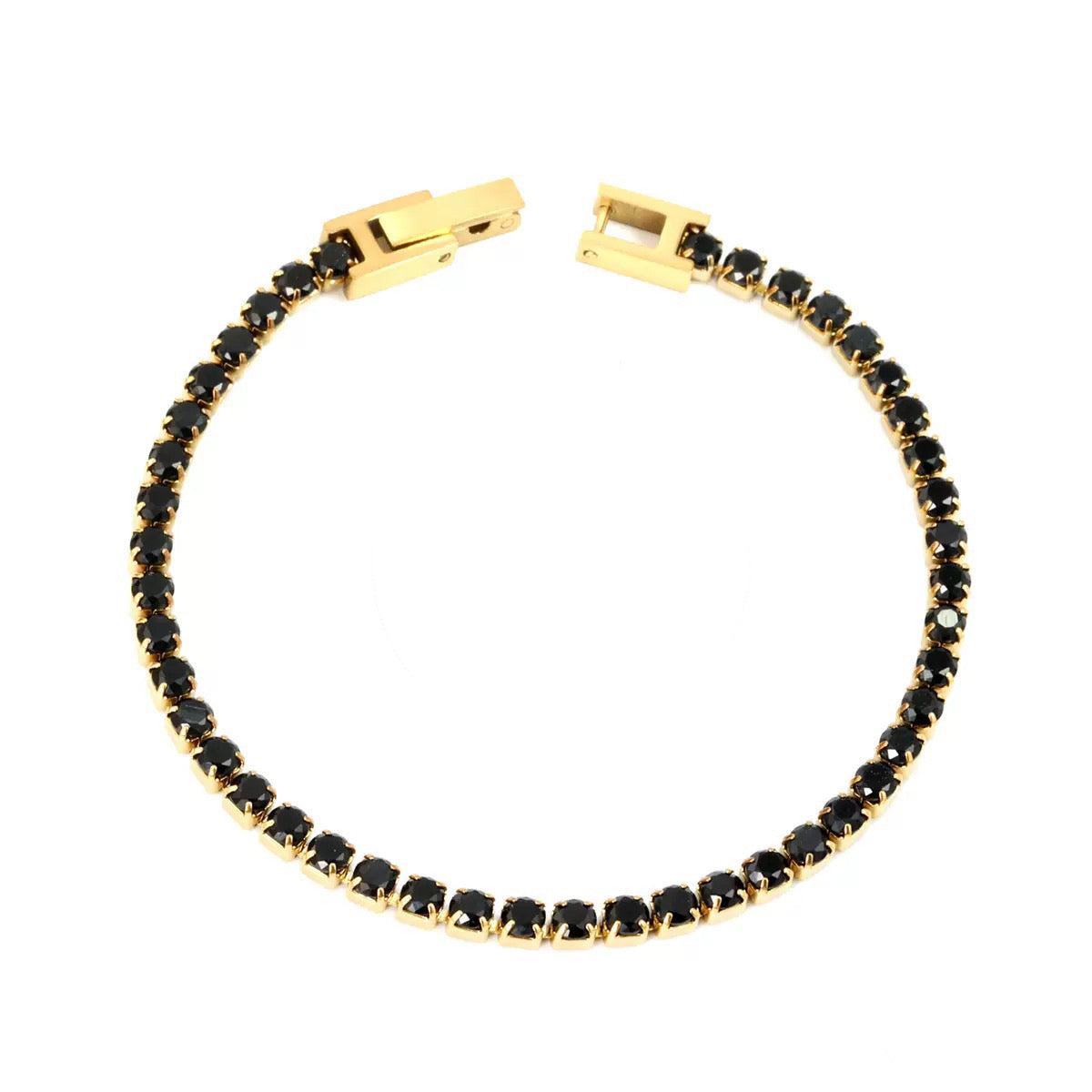 Black CZ Tennis Bracelet Water Resistant