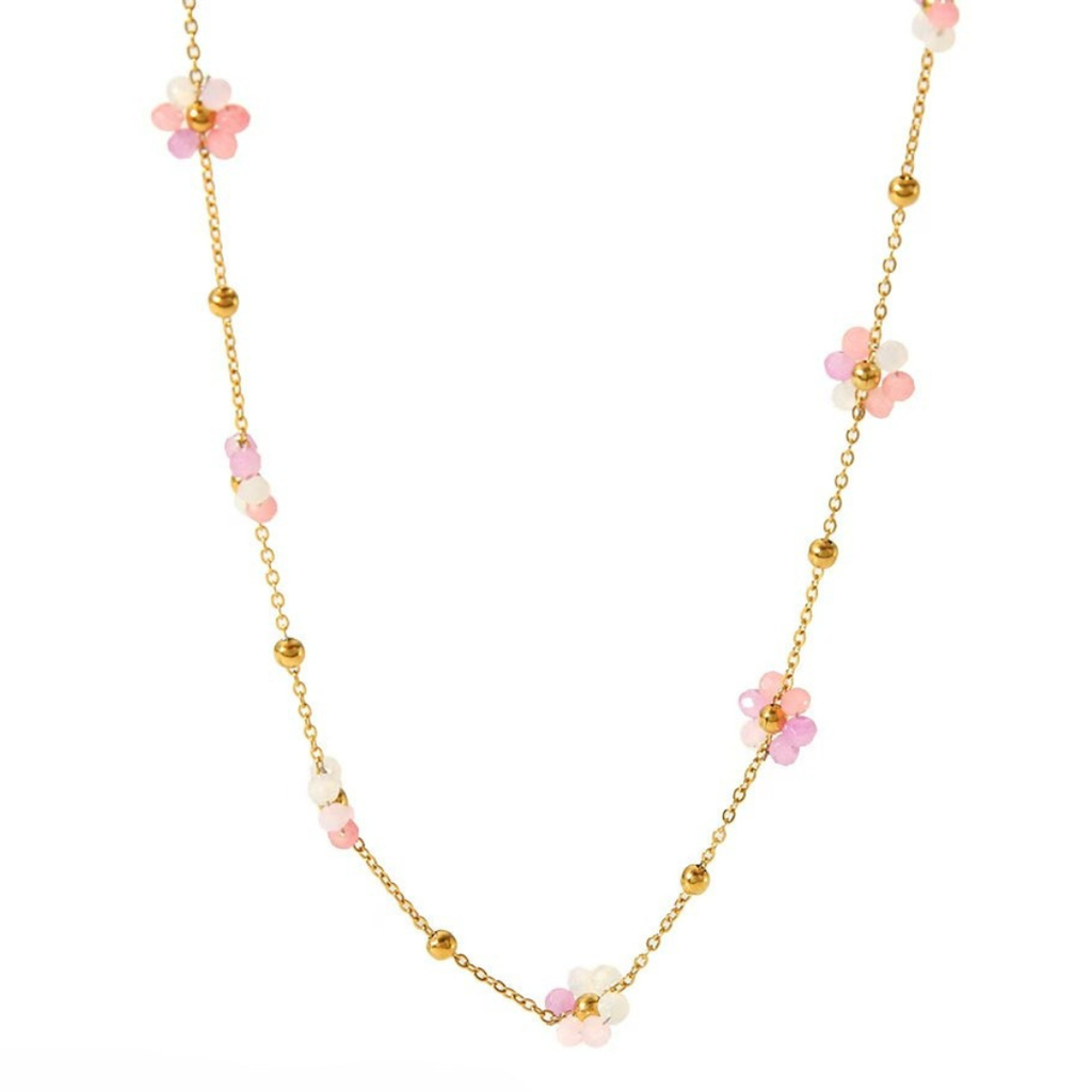 Flower Daisy Spring Summer Necklace and Bracelet Waterproof