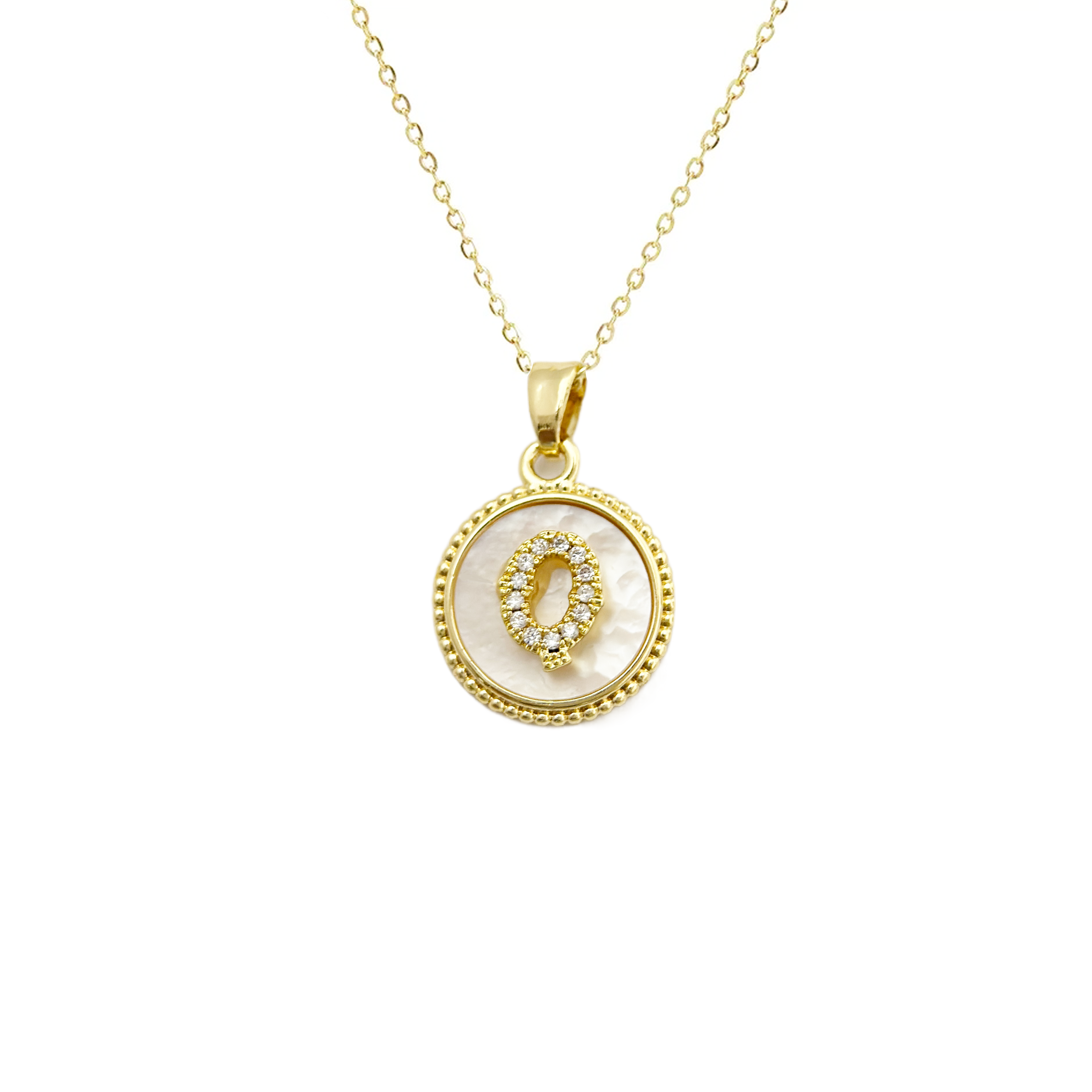 Initial Mother Of Pearl Gold Necklaces