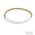 Pearl and Gold Beaded Bracelets Water Resistant