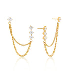 Starlight Double Chain Earrings Water Resistant