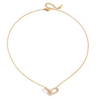 CZ Link Lock Necklace Water Resistant
