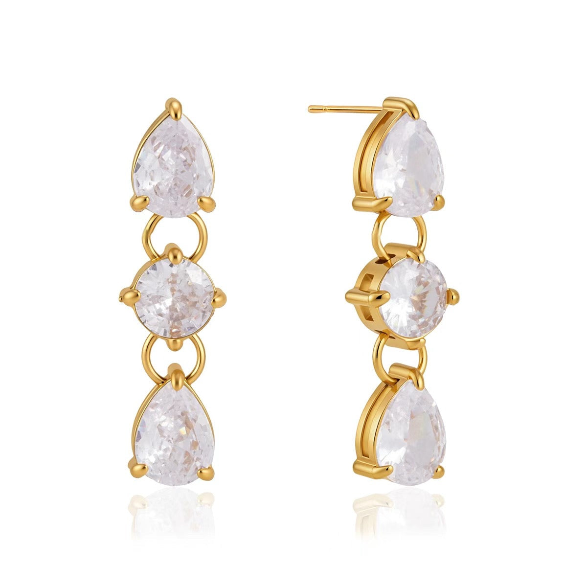 Lila Pear Earrings Water Resistant