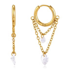 Bare Gem Duo Huggie Earrings Water Resistant
