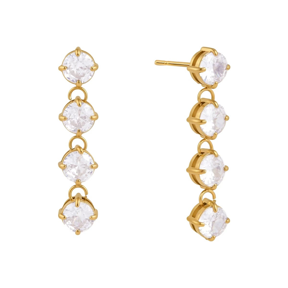 Solitiare Drop Earrings Water Resistant