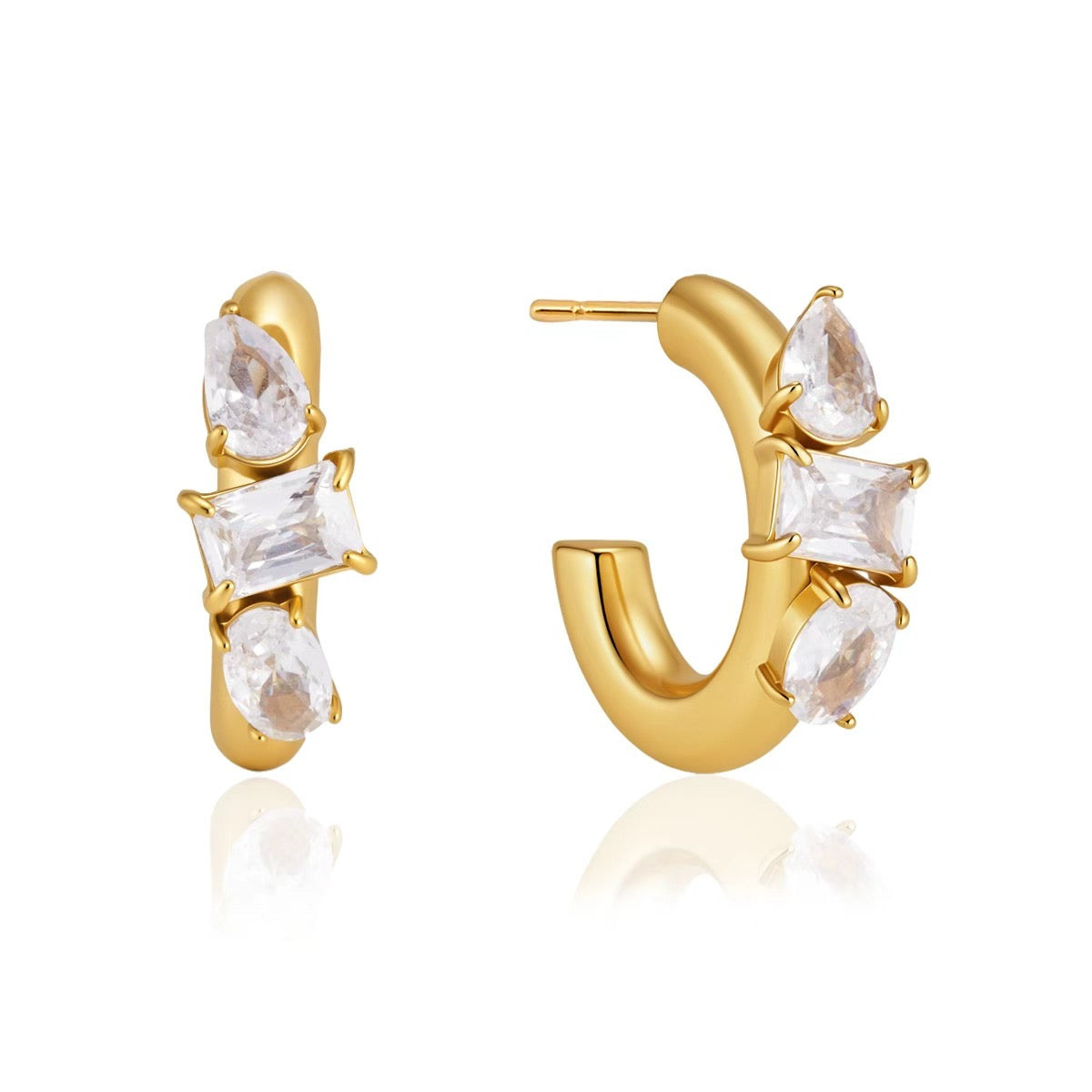 Sienna Mixed CZ Hoop Earrings Water Resistant
