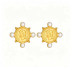 Pearl Coin Earrings Water Resistant