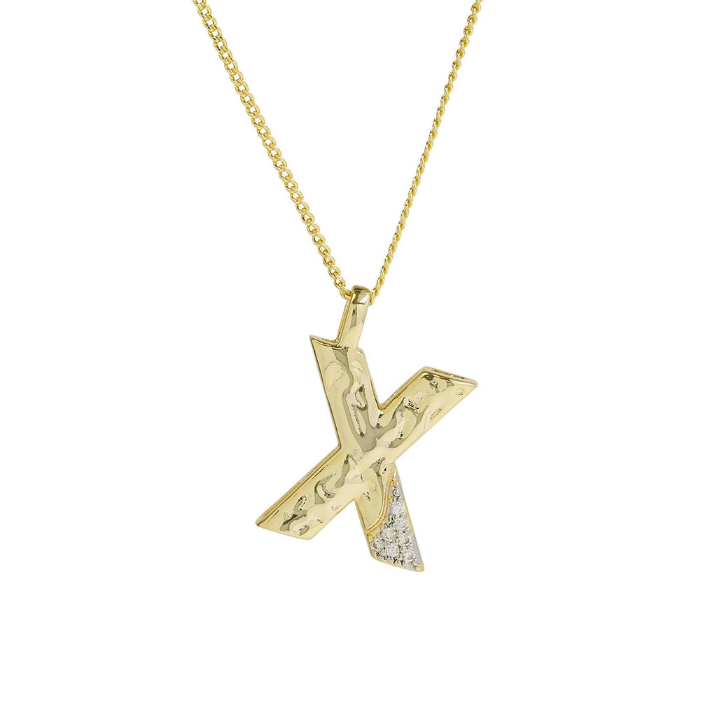 Mixed Metal Initial Necklace