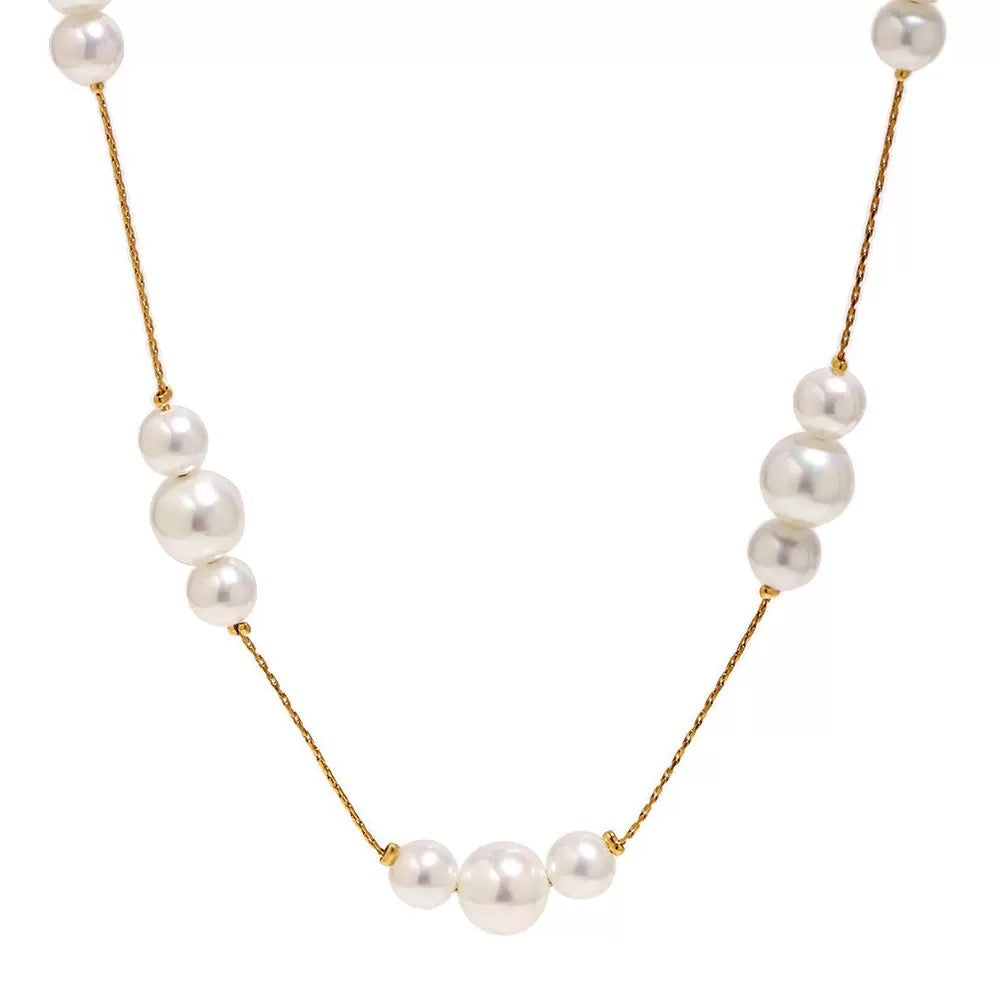 Luna Trio Pearl Necklace Water Resistant