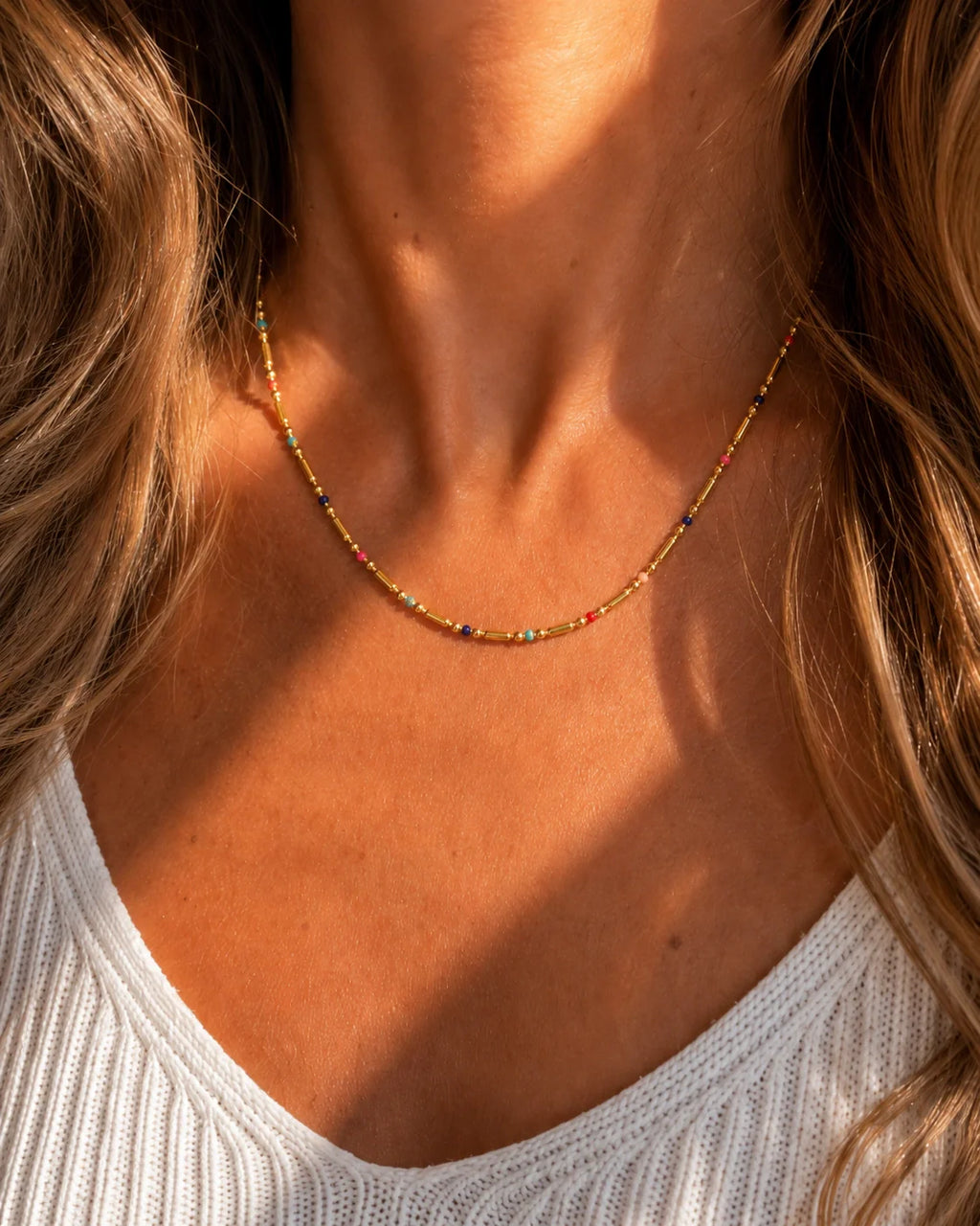 Colorful Dainty Necklace Water Resistant