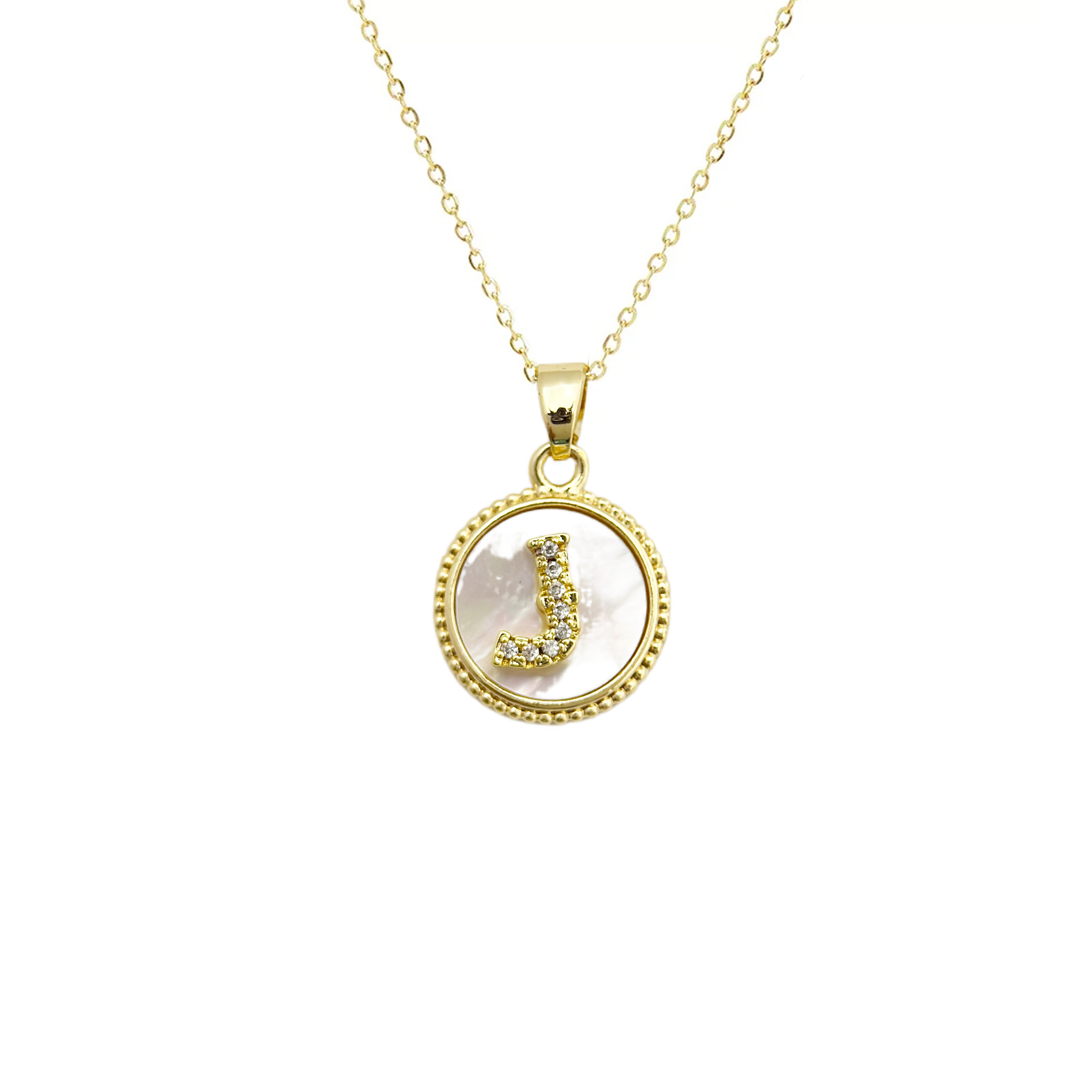 Initial Mother Of Pearl Gold Necklaces