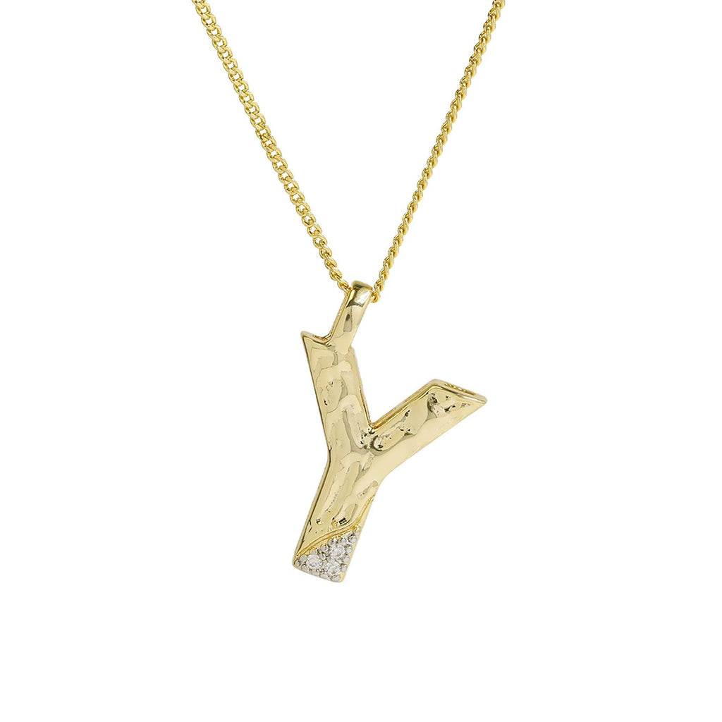 Mixed Metal Initial Necklace