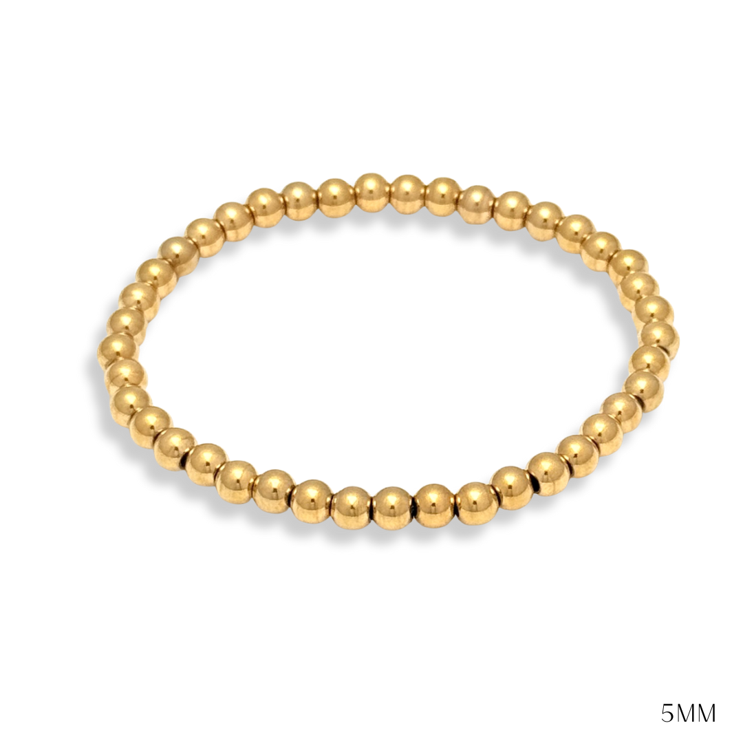 Pearl and Gold Beaded Bracelets Waterproof