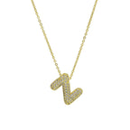 Medium Initial CZ Balloon Bubble Necklace 0.57”