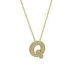 Medium Initial CZ Balloon Bubble Necklace 0.57”