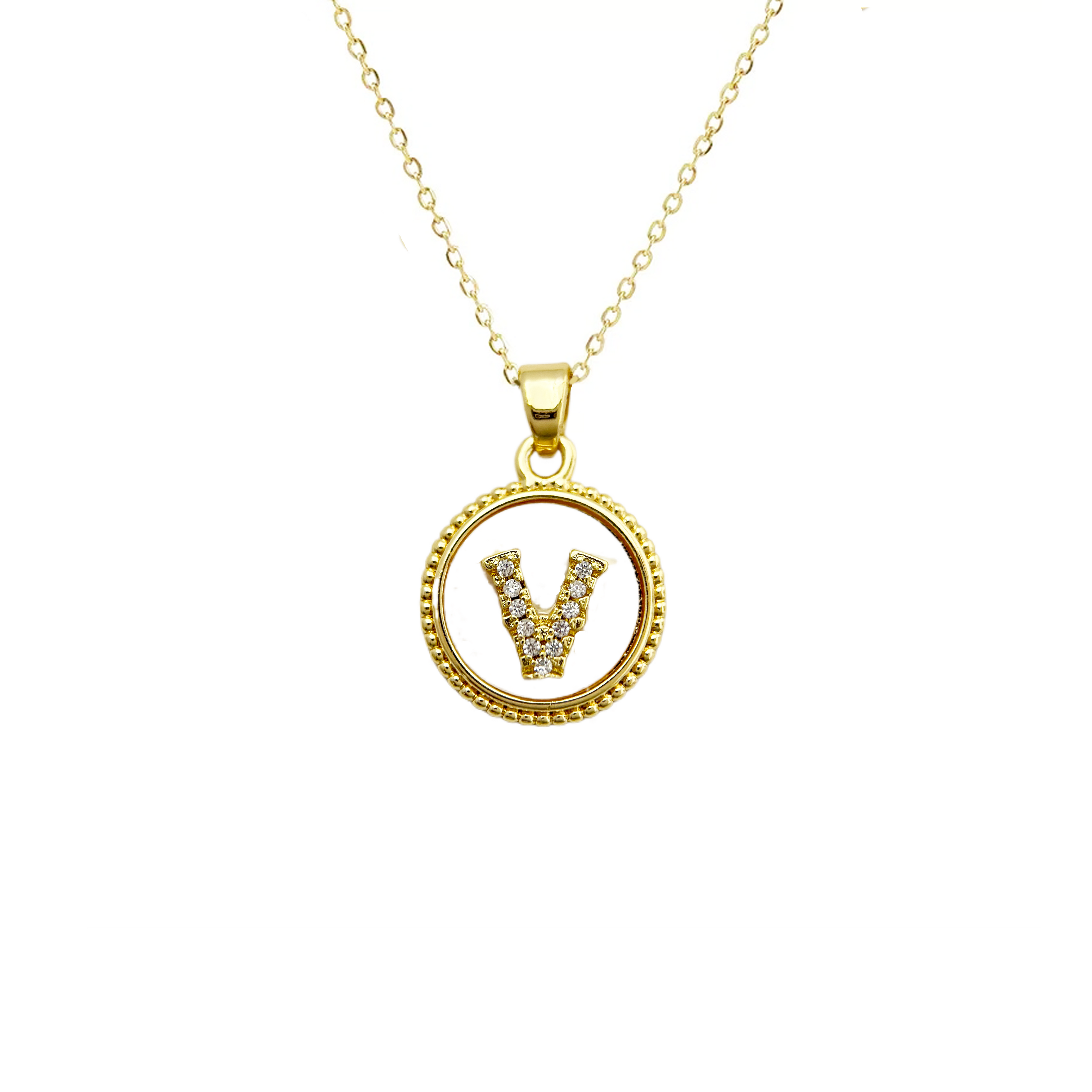 Initial Mother Of Pearl Gold Necklaces