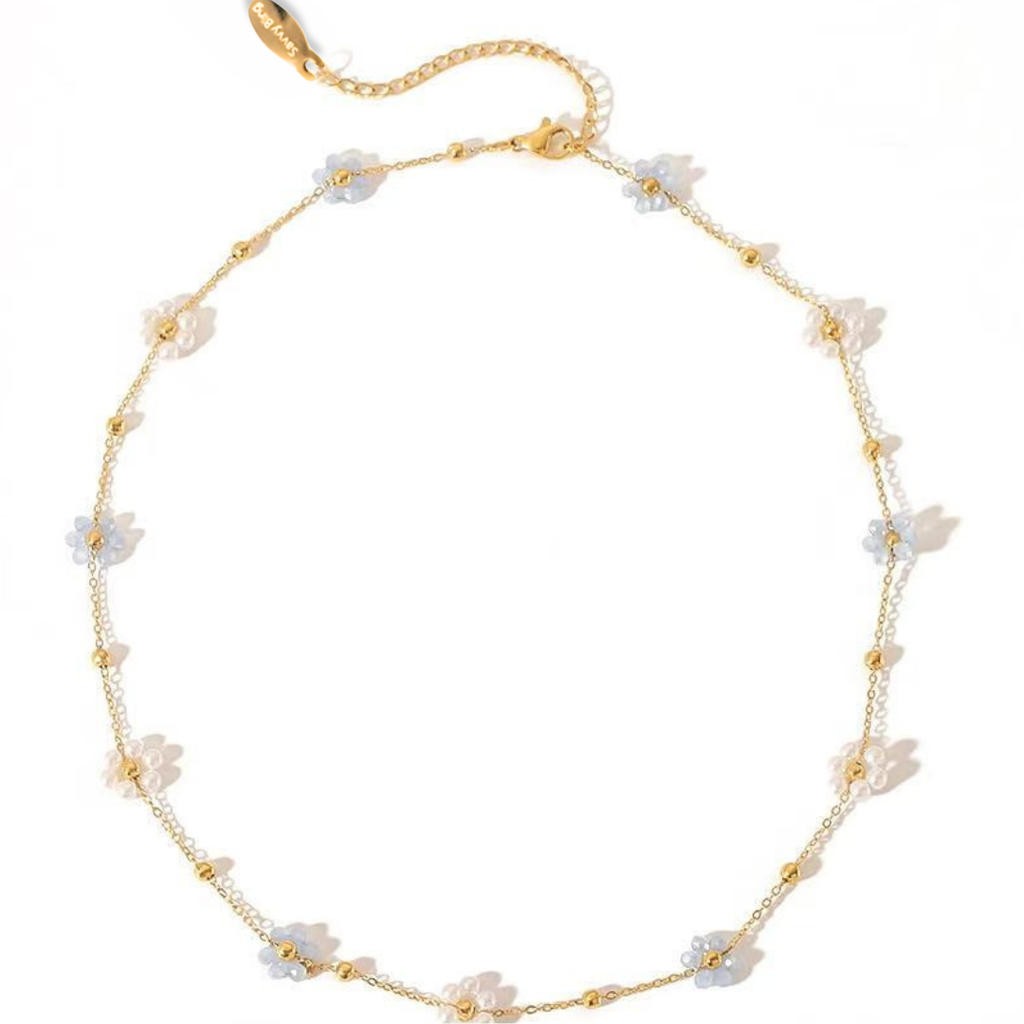 Flower Daisy Spring Summer Necklace and Bracelet Waterproof