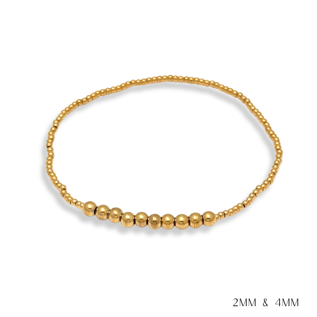 Pearl and Gold Beaded Bracelets Waterproof