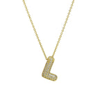 Medium Initial CZ Balloon Bubble Necklace 0.57”