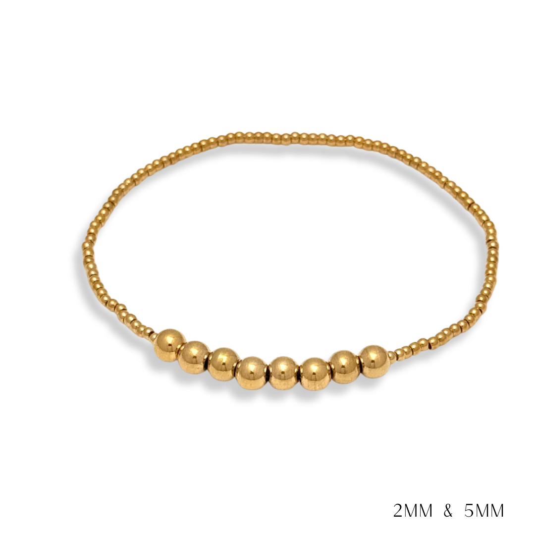 Pearl and Gold Beaded Bracelets Waterproof