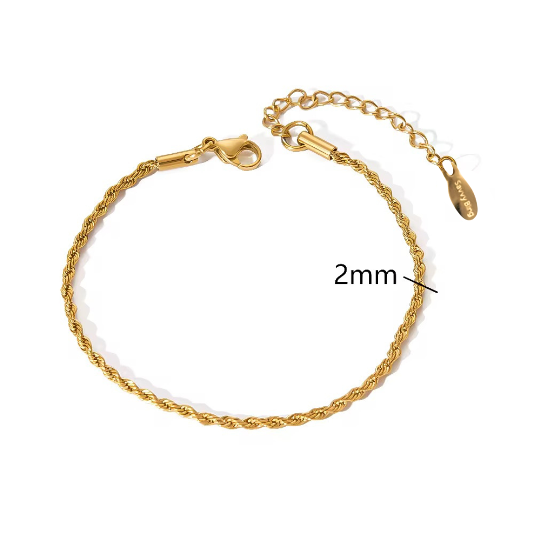 Gold Dainty Layering Bracelets Waterproof