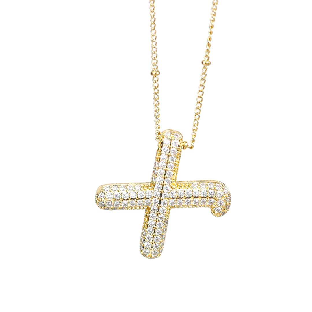 New* Initial SCRIPT CZ Balloon Bubble Gold Necklaces
