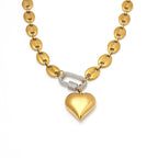 Mariner Heart CZ Pave Carabiner Necklace Water Resistant