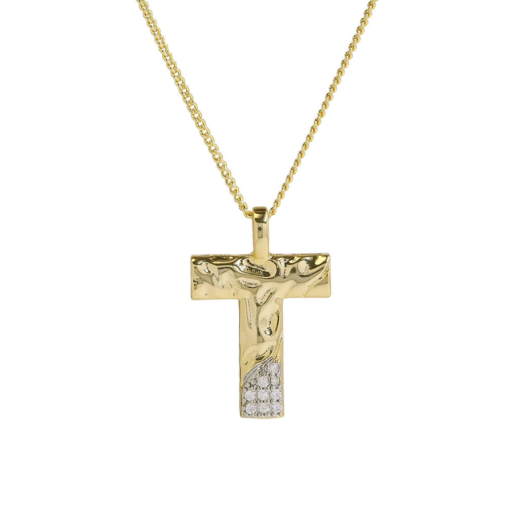 Mixed Metal Initial Necklace