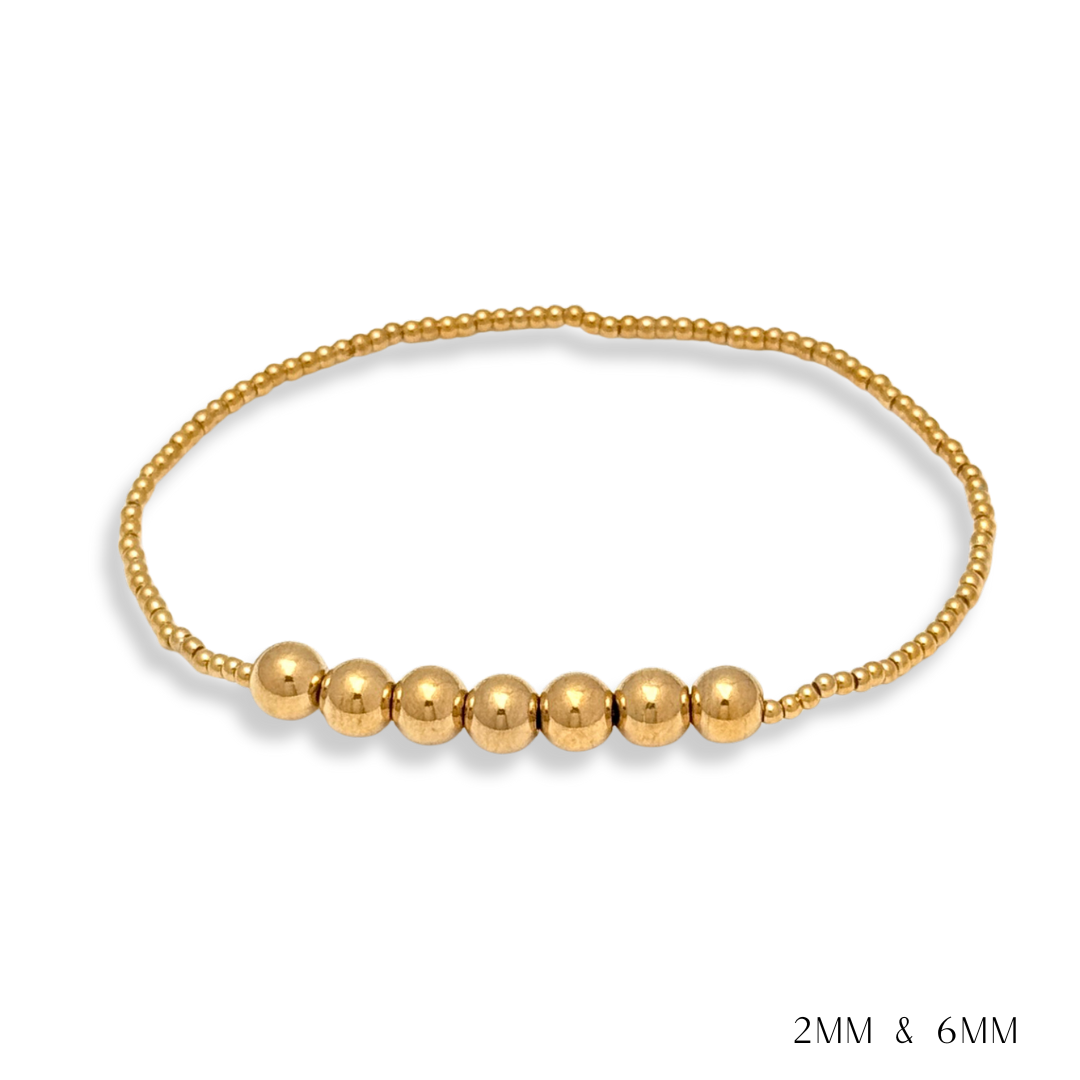 Pearl and Gold Beaded Bracelets Waterproof