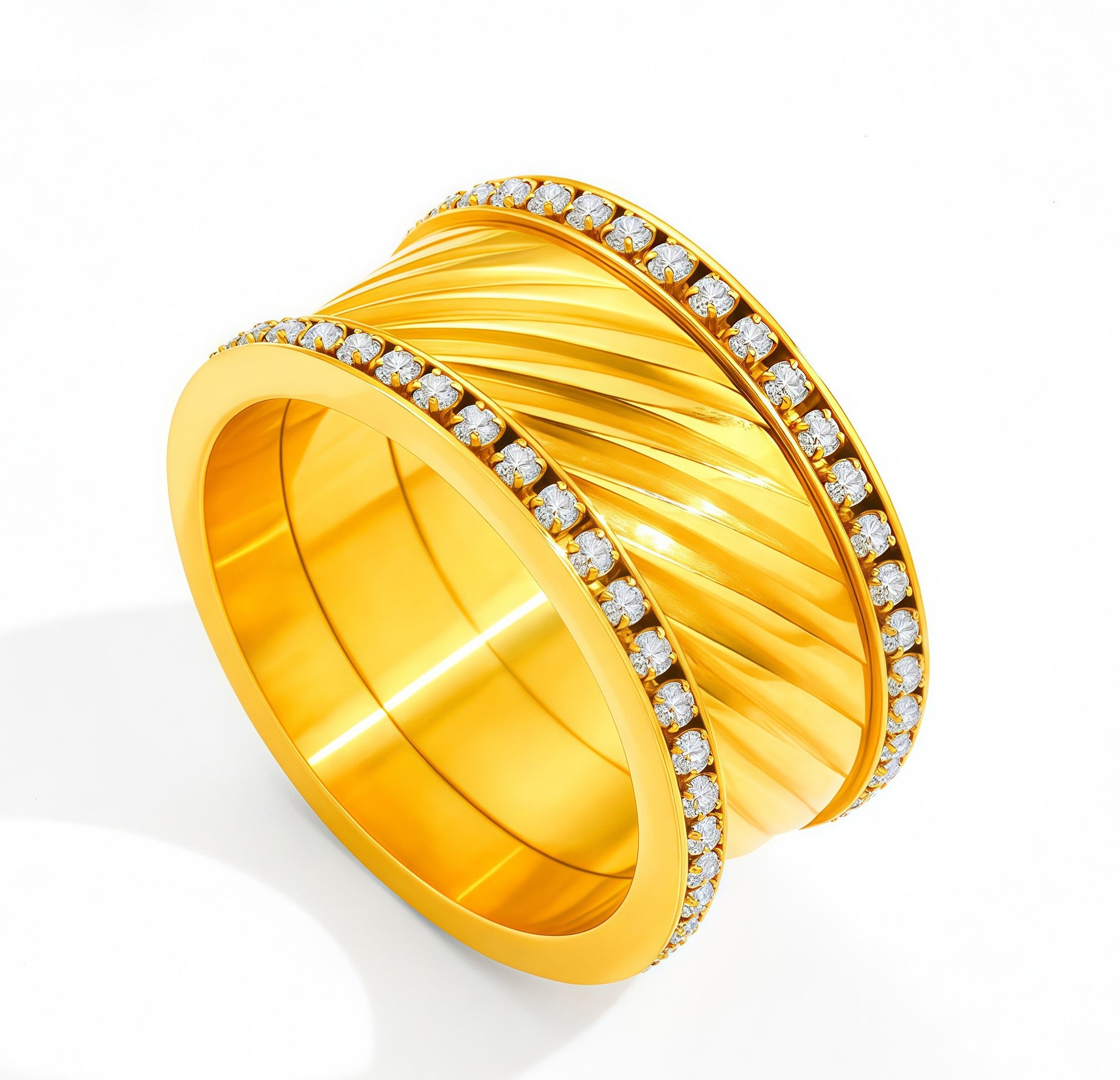 Twisted Pavé Band Ring Water Resistant
