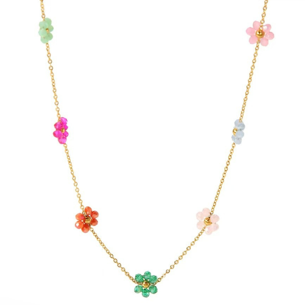 Flower Daisy Spring Summer Necklace and Bracelet Waterproof