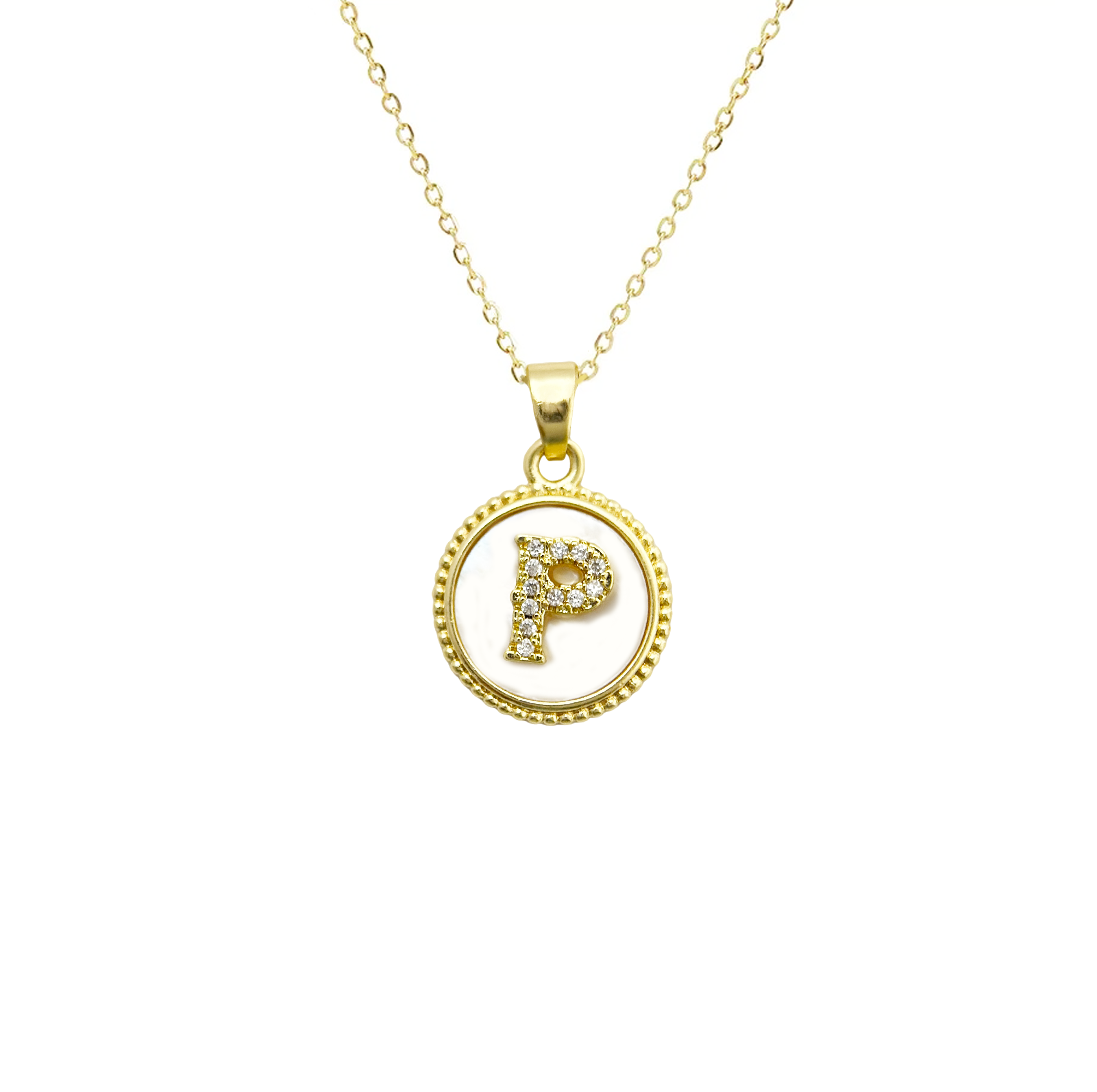 Initial Mother Of Pearl Gold Necklaces