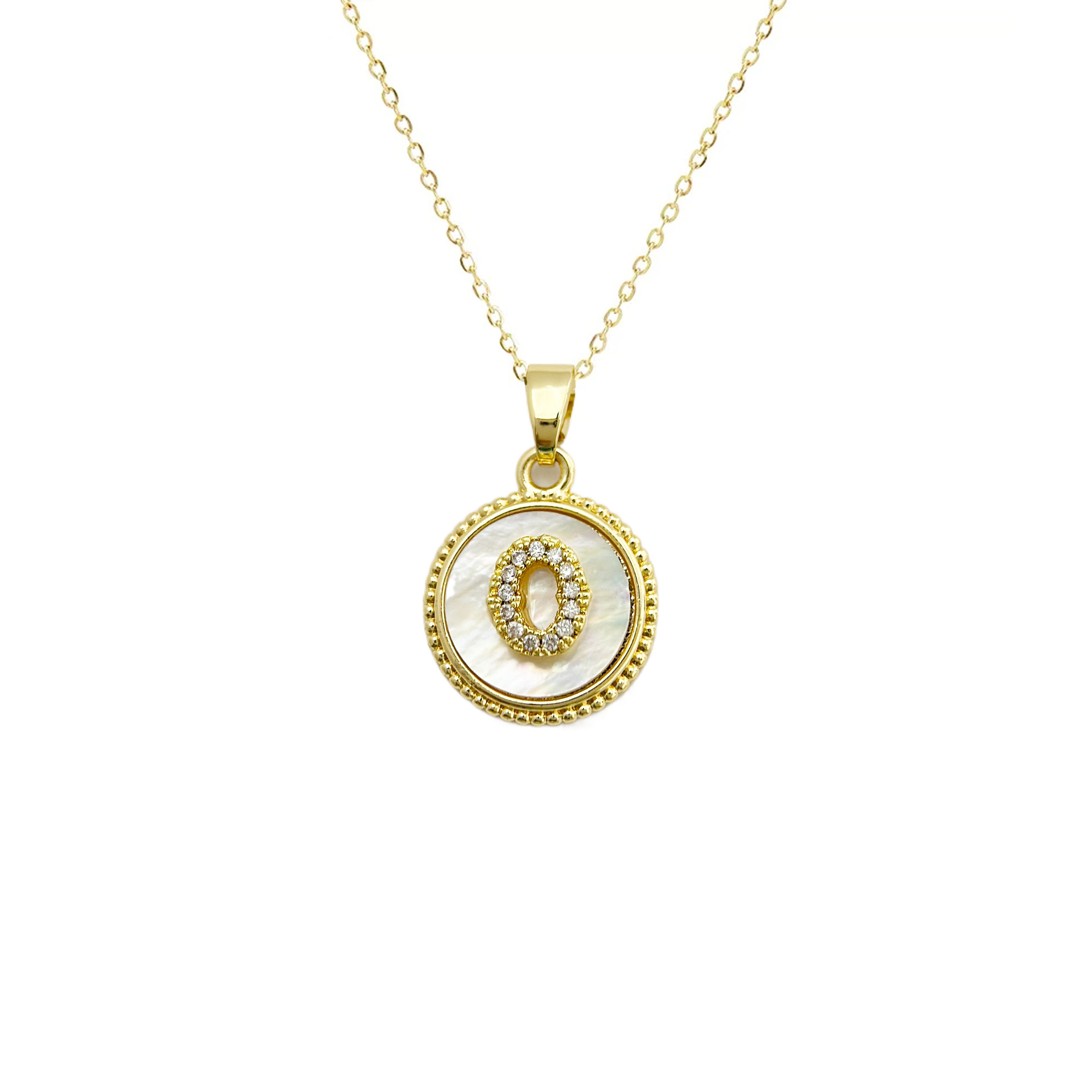 Initial Mother Of Pearl Gold Necklaces